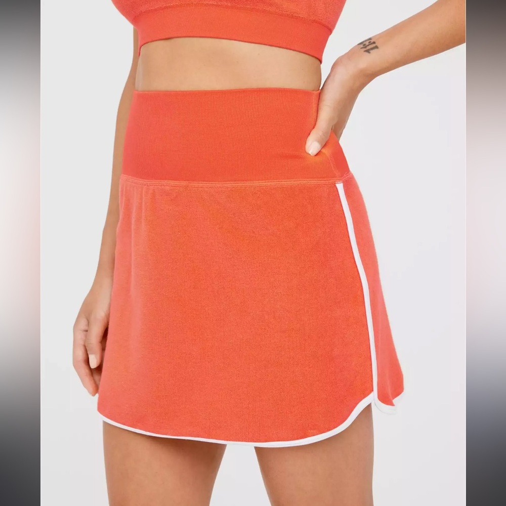 NWT | AERIE OFFLINE TERRY CLOTH HIGH WAISTED TENNIS PICKLEBALL PREP SKIRT SKORT